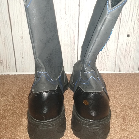 Cody James Decimator Black Pull On Leather Comp Toe Boots (10) - Picture 4 of 6